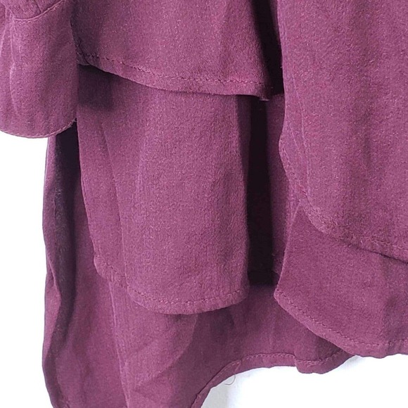 Soft Surroundings Tunic Womens Ruffle Tiered Hem Shirt Purple Size Large Rayon - Picture 6 of 8